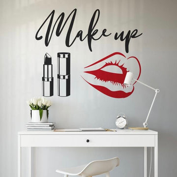 Make Up Decor Art for Salon Black and Red lips