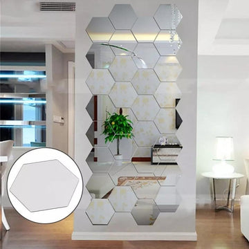 Acrylic Hexagon wall decor Acrylic  Mirror(Silver) - Wall Decor