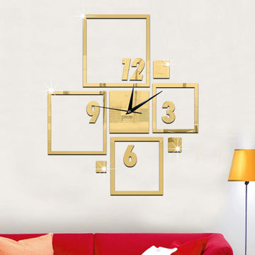 Acrylic mirror decor clock - Gold