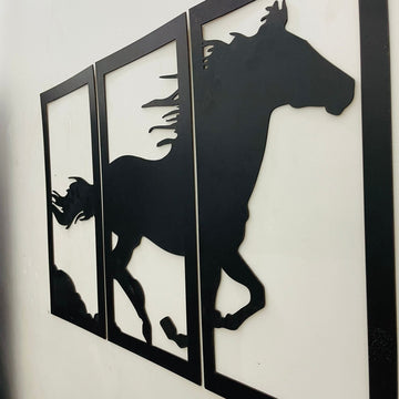 Wooden Wall decor Horse Scenery