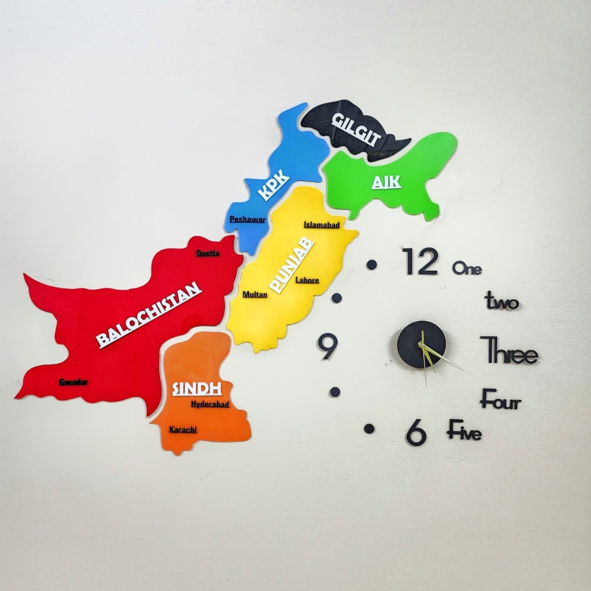 Colorful Pakistan Map - Wall Art