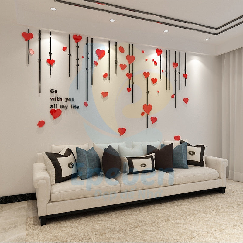 Heart Design All my Life Acrylic Wall Art