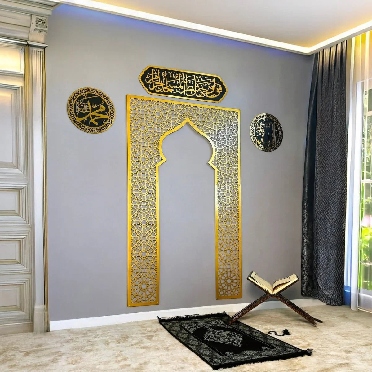 Mehrab Wall Art for Prayer Area Room – Elegant Namaz Islamic Decor Piece